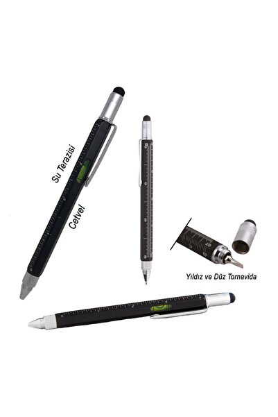 BANİMU قلم معدني متعدد الأغراض مع مسطرة، ميزان للمهندس، المقاول، النجار، البن...