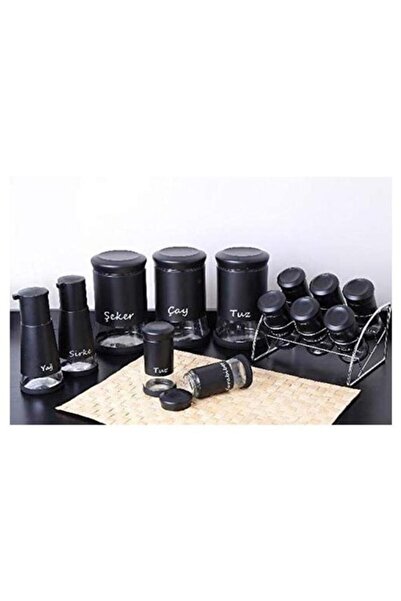 Gönül İthalat 14 Parça Baharat Takımı (siyah)