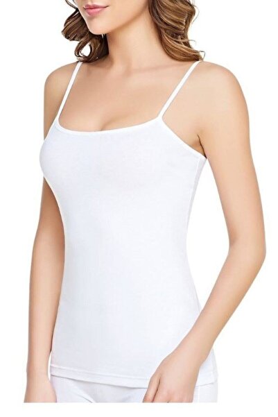 jilly jo Tricou de damă 100% bumbac cu curea de frânghie albă - pachet de 6