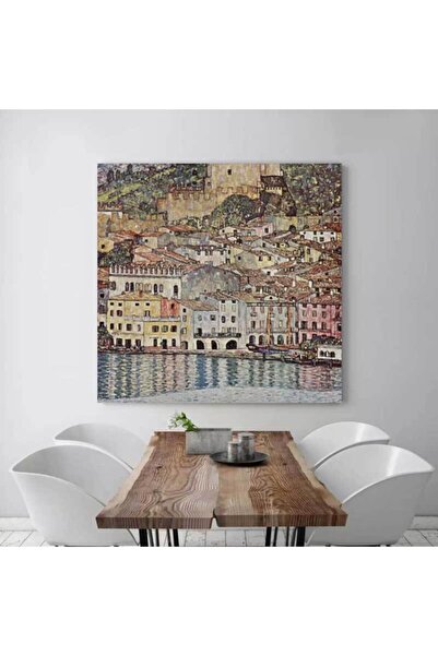 StellaStore Gustav Klimt Bahçe Gölü Üzerinde Malcesine Kanvas Tablo