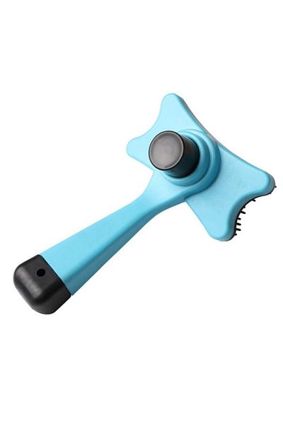 CMT Pet Cat Dog Automatic Hair Collector Comb with Button Scratching Comb Brush