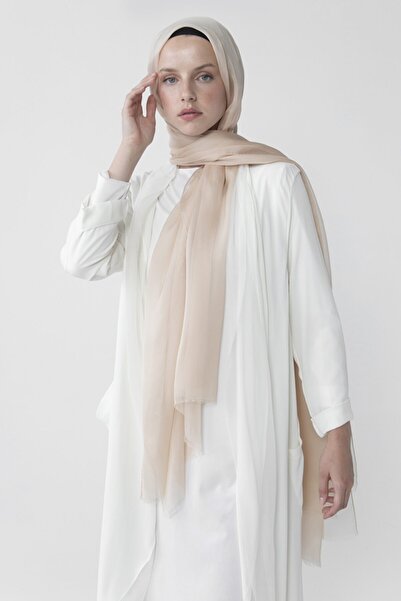 Clasp Saf Ipek Şifon Şal / Bej