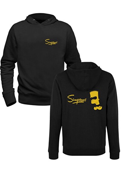 Alfa Tshirt سويت شيرت أسود مطبوع من الأمام والخلف من Simpsons