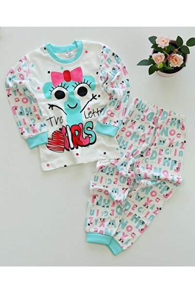 Süpermini Alfabeli Kız Çocuk Pijama Takımı