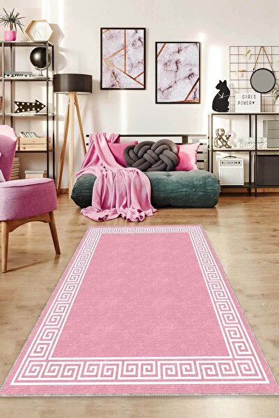 NeluxHome Kaymaz Tabanlı Makinede Yıkanabilir Versace Desen Modern Halı Ar518