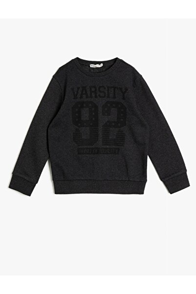 Koton Hanorac cu imprimeu text gri pentru băiat