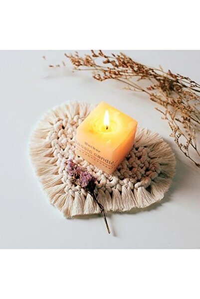 Miss California Makrome Kalp Bardak & Mum Altlığı (1ADET)