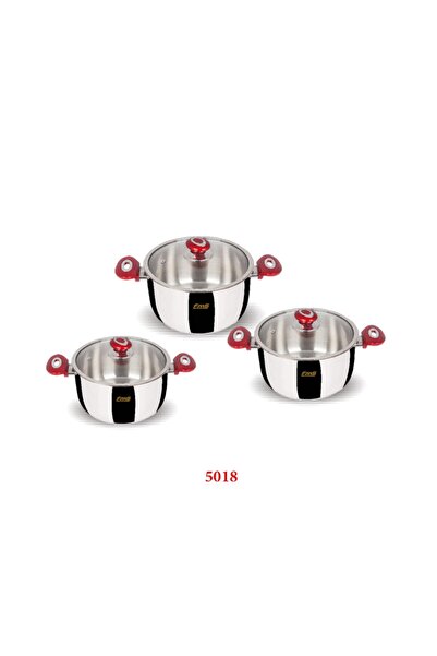 FMS 3'lü Jumbo Güveç Set Kırmızı