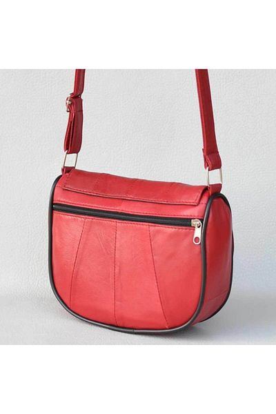Erzeno Genuine Leather Small Size Red Shoulder And Messenger Bag