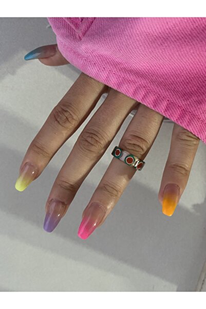 elifbilginbutik Şeffaf Desenli Reçine Yüzük