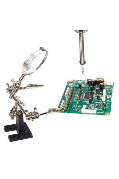 Depolife 5X Electronicist Soldering and Magnifying Robot Arm Jeweler Microscope Fixing Stand with Lens