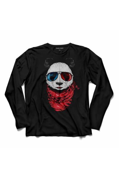 Kendim Seçtim Medved Panda sa naočarima Medved Sneg Majica dugih rukava Štamp...