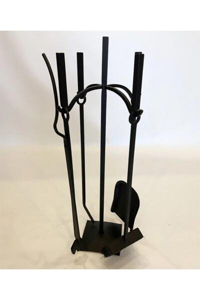 Sandıktan Al Siyah Dörtlü Şömine Maşa Takımı , Şömine Aksesuarı