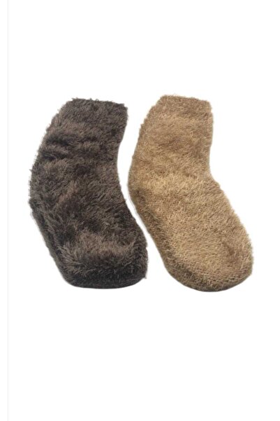 BlueStore Kadın Kalın Peluş Uyku Çorabı 2 Çift