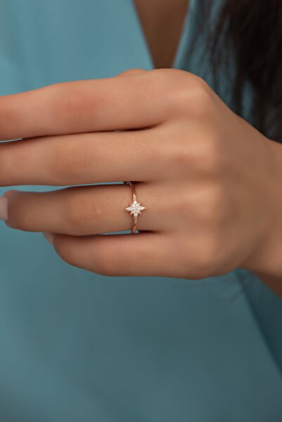 Nereze 925 Ayar Ayarlanabilir Minimal Kutup Yıldızı Gümüş Yüzük