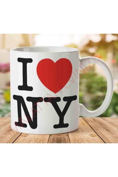 ART HEDİYE كوب مطبوع على الجانبين من I Love Ny