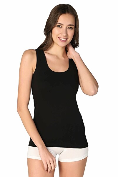 Tutku Women's Ribbed Wide Thick Strap Cotton Undershirt