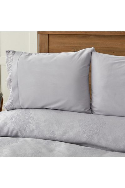Karaca Home Laurel Gray Lace Cotton Private Pike Set
