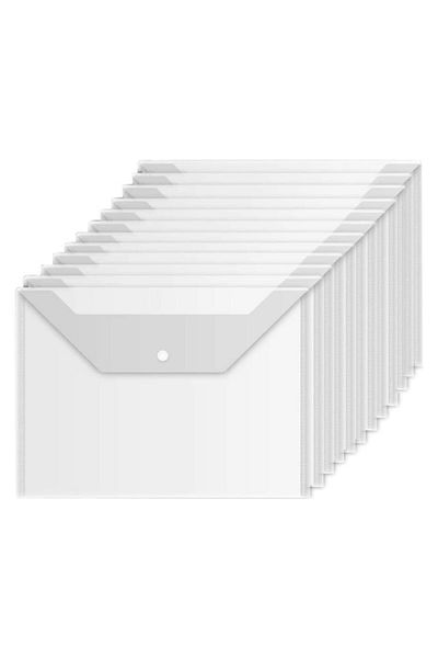 KRAF Transparent A4 Snap File 12 Pack