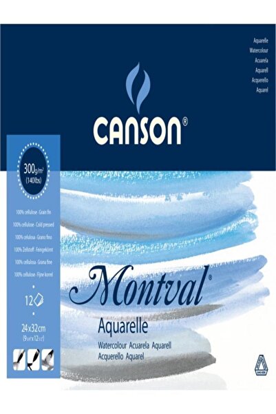 Canson Montval Aquarelle Cold Pressed 300gr Water Color Block 12 Sheets 24x32cm
