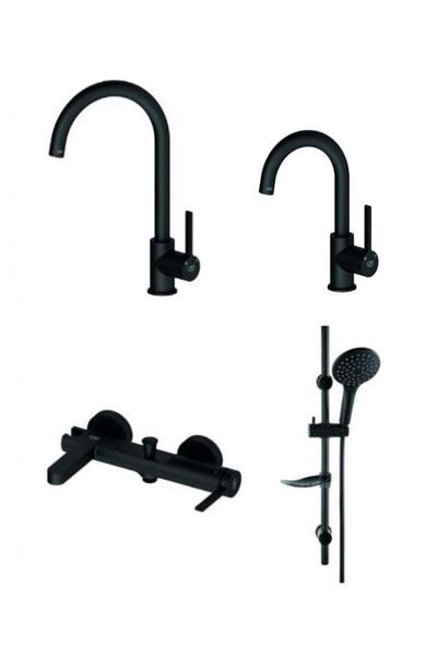 GPD Gildo Black Armature Faucet Battery Bathroom Set Mtl165-s Mbb165-s Mte165-s Dst57-s