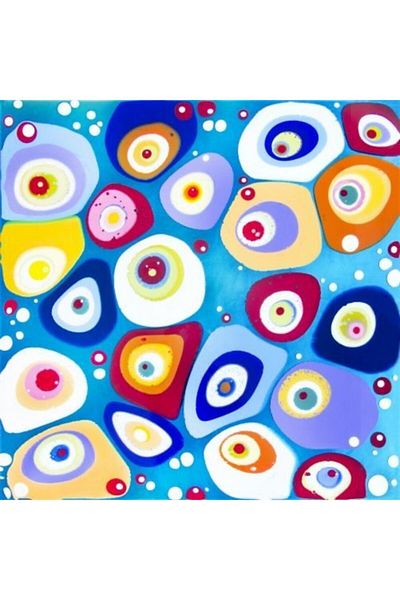 Marcel Kristal Tablo Colorful Evil Eye Beads Diamond Mosaic Painting 50x50 Cm