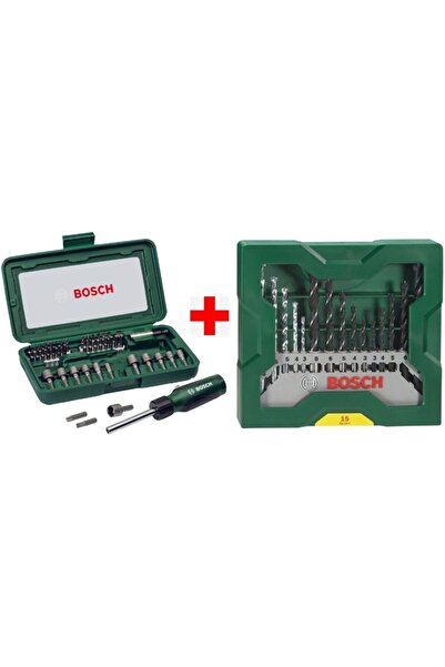Bosch X-line 15 Parça Matkap Ucu Seti + 46 Parça Tornavida Vidalama Lokma Ucu...