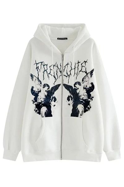 Köstebek Λευκό Frenchie Angel (unisex) Hoodie