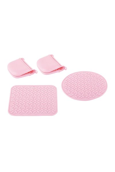 Tantitoni Silicone Light Pink 4 Piece Trivet Handle Set