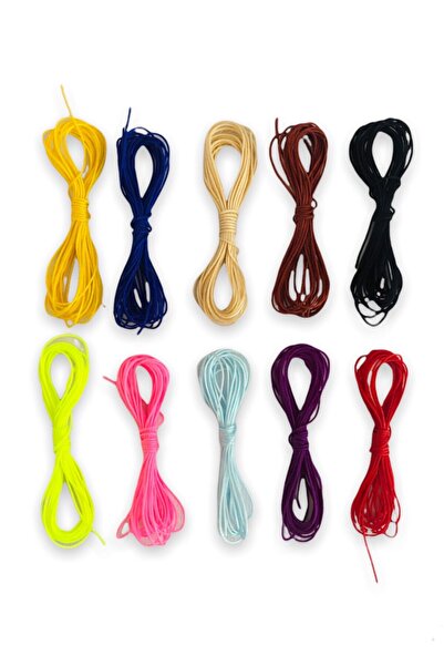Alfa Tasarım Парашутен шнур - мъниста, шнур за гривна, 10 цвята (30 метра)
