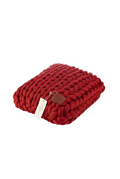 Betires Home Chunky El Örgü Yastık Kiremit