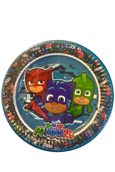 Huzur Party Store Pj Masks Themed Plate 8 Pieces Pajamas Mask Cat Child Character Pajama Mask Licensed Product 23 Cm
