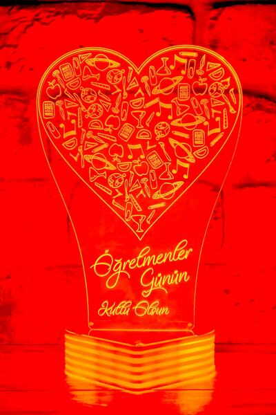Hediye Kovanı Teacher's Day Gift 3D Led Lamp