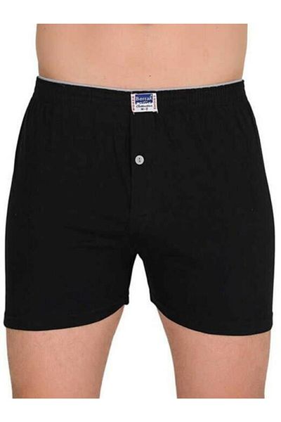 Berrak 1099 Ανδρικό Boxer 3 Τεμάχια Βαμβακερή Χτενισμένη Πετσέτα Μέση Μαύρη Xxl