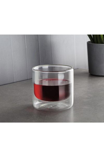 MİMOZA PARK Mimoza New Generation 280 Ml Double Glass Walled Glass Mug (13356 )