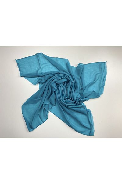 Naz Ipek Eșarfă 100% bumbac potrivită pentru broderie, albastru petrol 100x100 cm