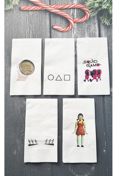 PEKSHOP عرض مفهوم لعبة منديل الحبار حزمة منديل الورق الحديث