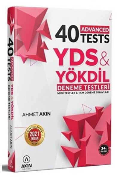 Genel Markalar 40 Advanced Tests Yds & Yökdil Deneme Testleri Ahmet Akın Akın Dil Eğitim