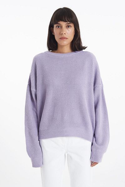 CROSS JEANS Crew Neck Wide Fit Lilac Color Sweater 73311-047