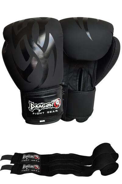 Dragondo Siyah Black Mamba Boks Eldiveni 2.party Ve Bandaj 2'li Set Suni Deri