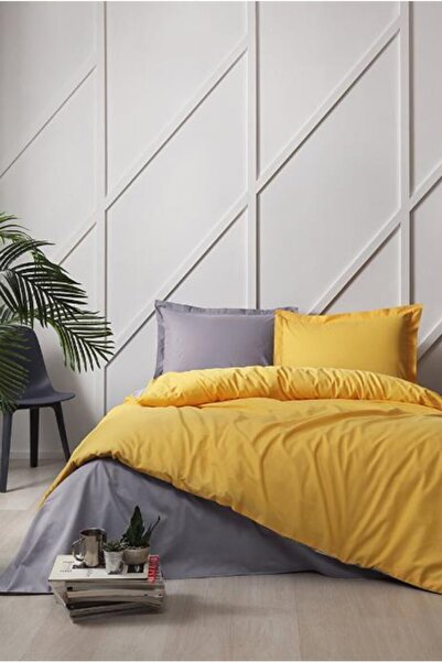 Özdilek Colormix Gold Anthracite - Double Patternless Duvet Cover Set