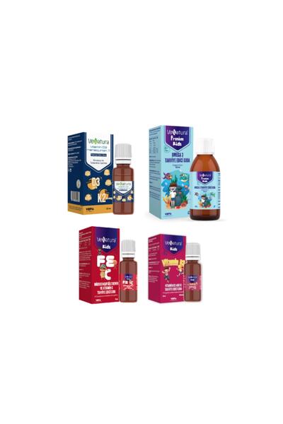 VeNatura Omega 3 150 ml + D3 and Iron Vitamin Drops 20 ml + Adult D3K2 20 ml for Children