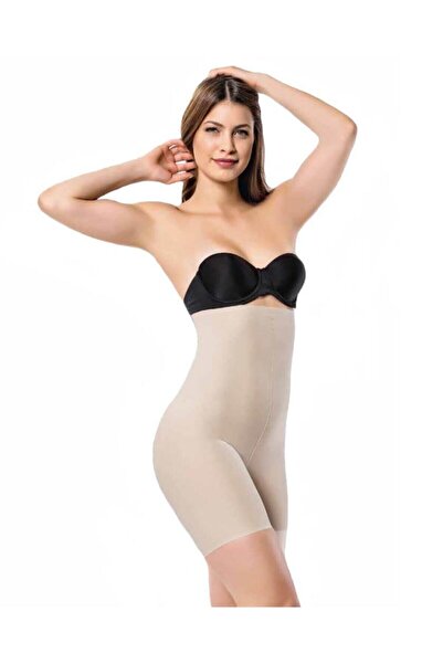 jilly jo مشد نسائي عالي الخصر مقطوع بالليزر باللون البيج