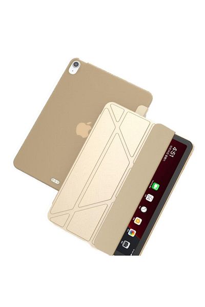 UnDePlus جراب Apple Ipad Pro 12.9 الجيل الثالث والرابع والخامس والسادس ثلاثي الطي من السيليكون الذكي 2018 - 2022