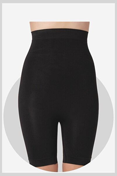 jilly jo Corset cu pantaloni scurți negri de recuperare detaliată push-up 9s01