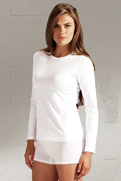 jilly jo Γυναικείο λευκό μακρυμάνικο εσώρουχο 4020