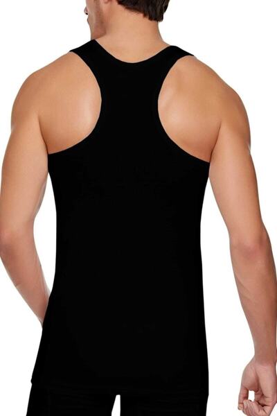 jilly jo Pack of 6 Men's Black Cotton Ribbed Sports Tank Top