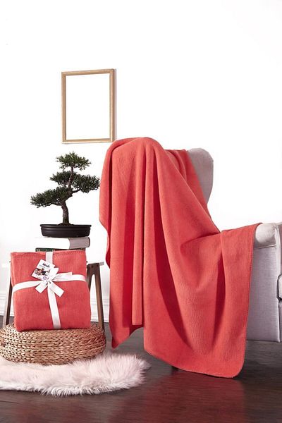 Dolce Bonita Home Cotton TV Blanket 127x155 Basic Pomegranate Flower