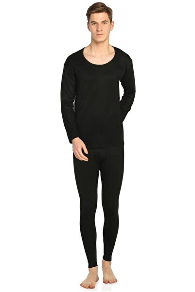 jilly jo Costum termic negru pentru bărbați Partea de jos - Top