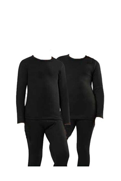 jilly jo Set termic pentru fete, negru, jos, sus, lenjerie termică de iarnă
